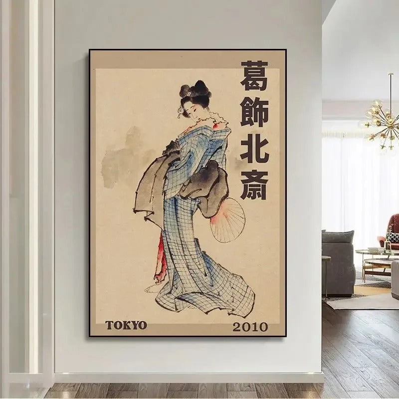 Quadros de Pinturas Japonesas, Decoração de Sala, Sem Moldura